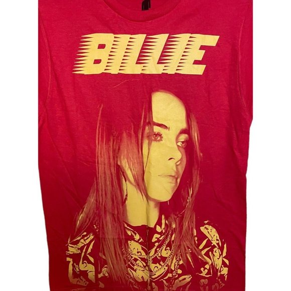 Billie Eilish Red and Yellow Logo T-Shirt Size S NWOT - Picture 4 of 5